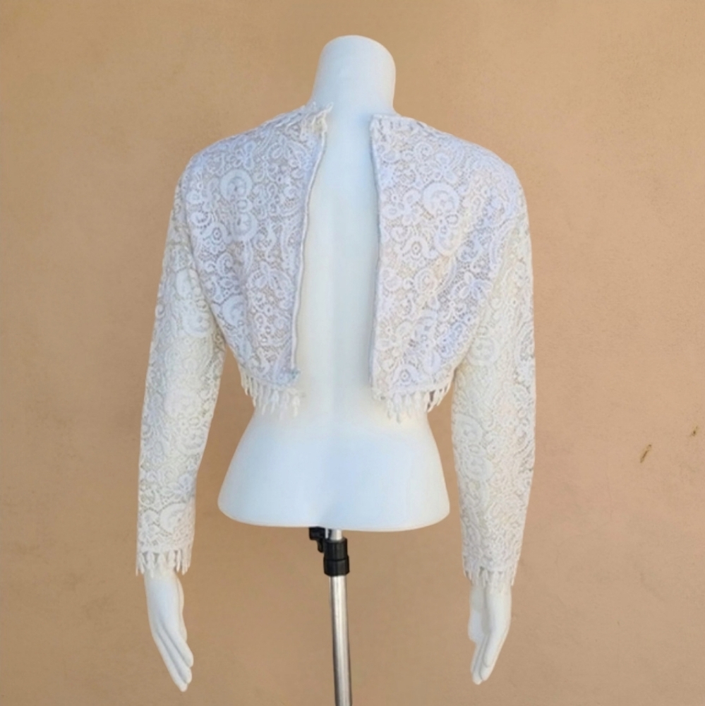 VTG JACKSON GRAVES Couture Lace Two Piece Set XS Wedding Bridal Maxi Skirt Suit - Picture 15 of 17